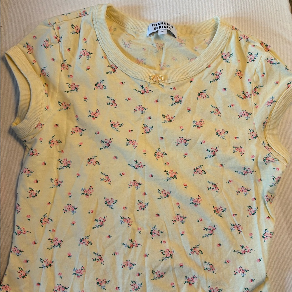 Frankie's Bikinis Yellow Floral Top